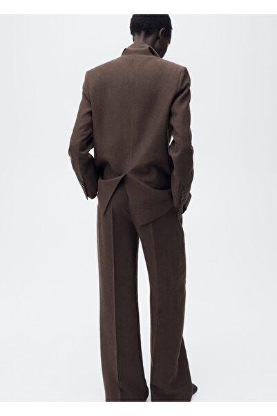 MANGO Woman Düz kesim lyocell kumaş pantolon