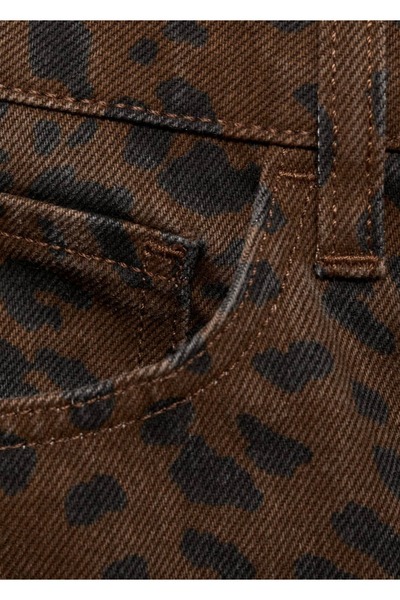 MANGO Woman Leopar düz kesim jean