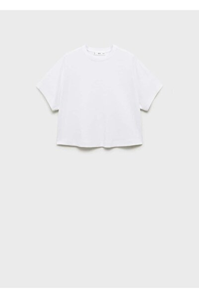 MANGO Woman Βαμβακερό κοντομάνικο μπλουζάκι