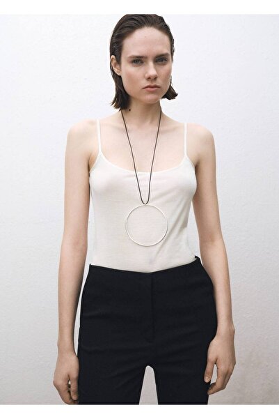 MANGO Woman İnce askılı ipek bluz