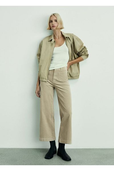 MANGO Woman Catherin Culotte Corduroy Trousers