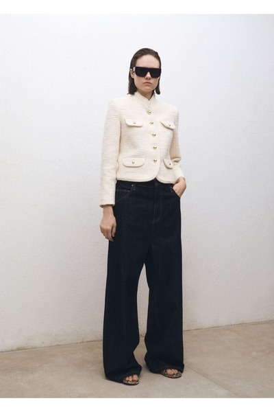 MANGO Woman Твітовий піджак зі смугастим коміром