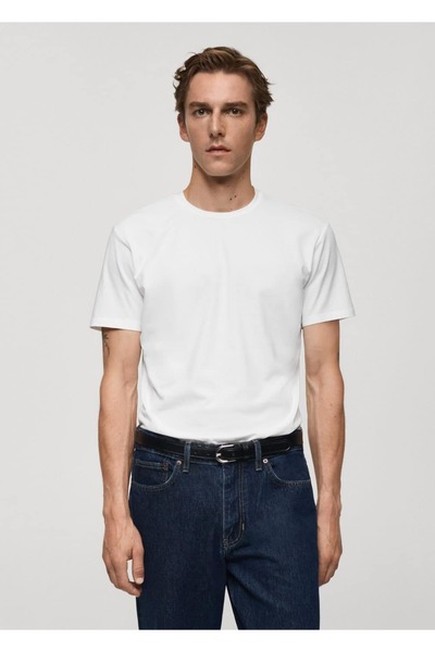 MANGO Man Tricou din bumbac stretch