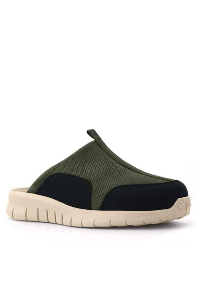 heep Medical Genuine Leather Khaki Black Cream Sole Comfort Sports Slippers