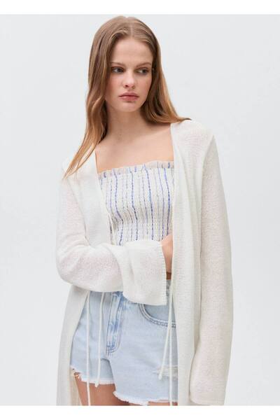 Mango Teen Cardigan lung tricotat