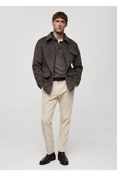 MANGO Man Corduroy Trousers with Regular Cut