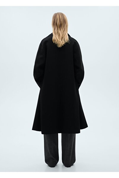 MANGO Woman Ručně vyrobený oversize vlněný kabát