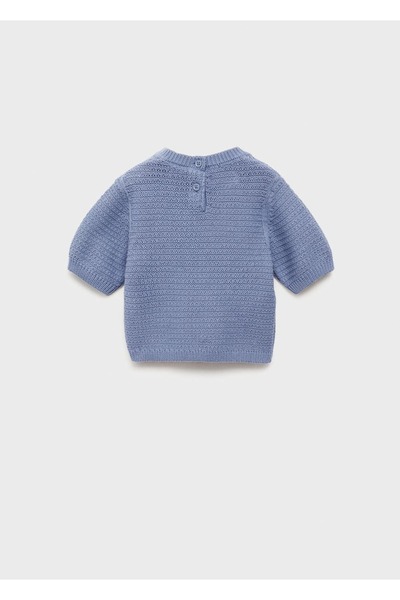 MANGO Baby Pamuklu triko kısa kollu kazak