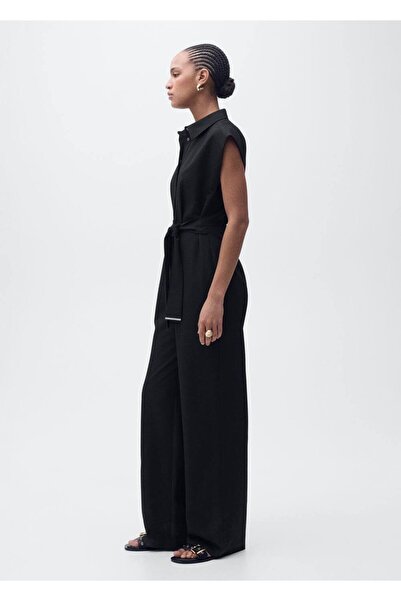 MANGO Woman Kemerli düz kesim tulum