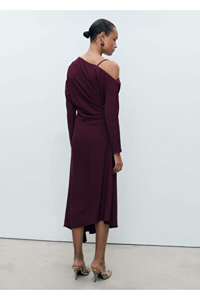 MANGO Woman Asimetrik midi elbise