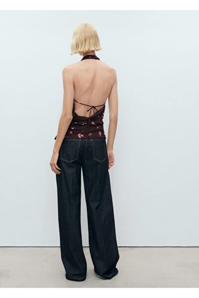 MANGO Woman Çiçekli drape bluz