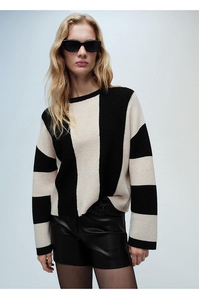 MANGO Woman Striped Knitwear Sweater