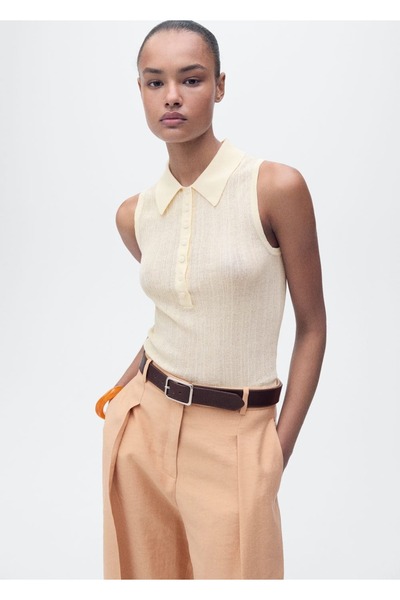 MANGO Woman Polo yaka triko bluz
