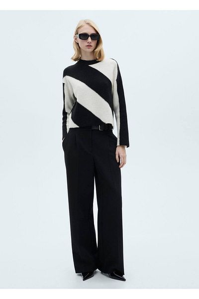 MANGO Woman Striped Knitwear Sweater