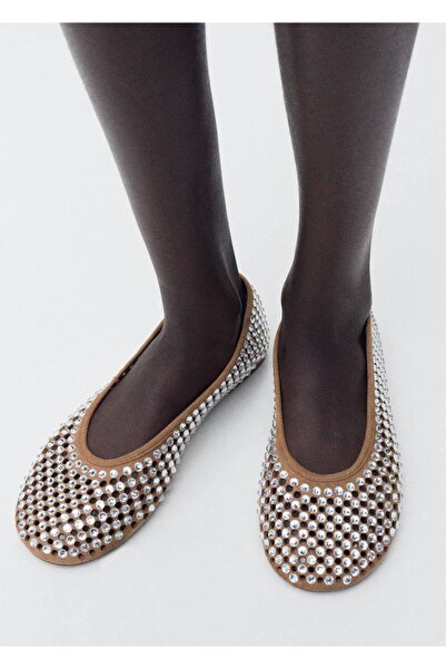 MANGO Woman Strass taşlı die cut babet