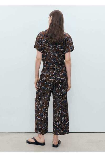 MANGO Woman Oversize Desenli Pantolon