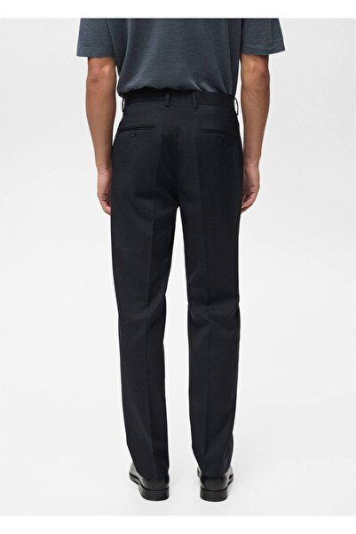 MANGO Man Dar kesim kırkım yünlü pantolon