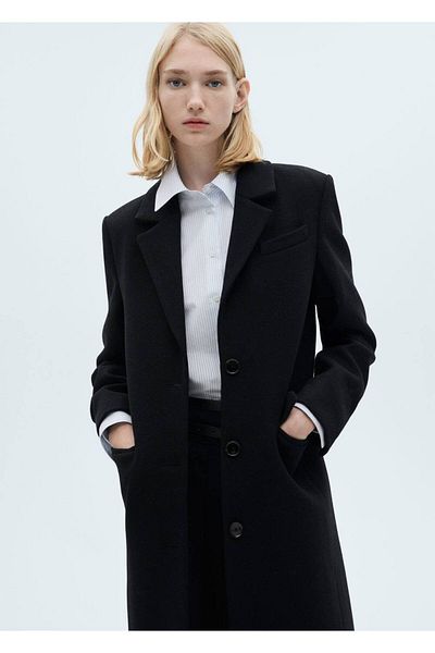 MANGO Woman Buttoned Woolen Coat
