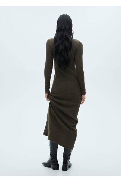 MANGO Woman Balıkçı yaka triko elbise