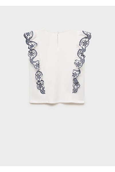 MANGO Kids Tricou din bumbac cu detaliu cu cordon