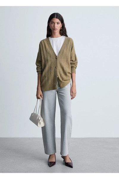 MANGO Woman Buttoned Long Cardigan