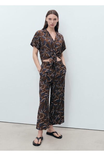 MANGO Woman Oversize Desenli Pantolon