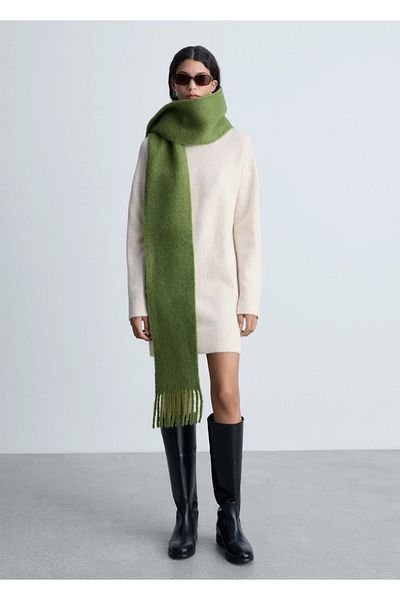 MANGO Woman Short Turtleneck Knitwear Dress