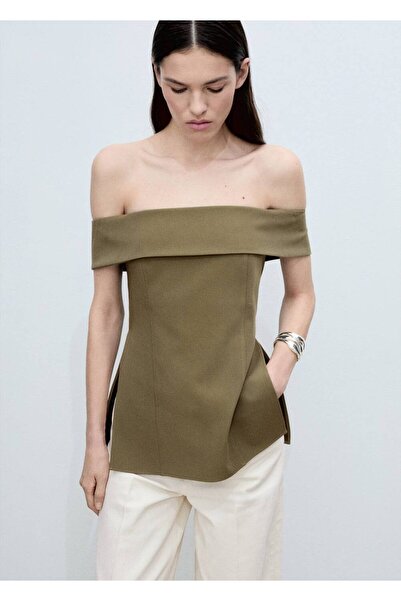 MANGO Woman Omuzları açık dar kesim bluz