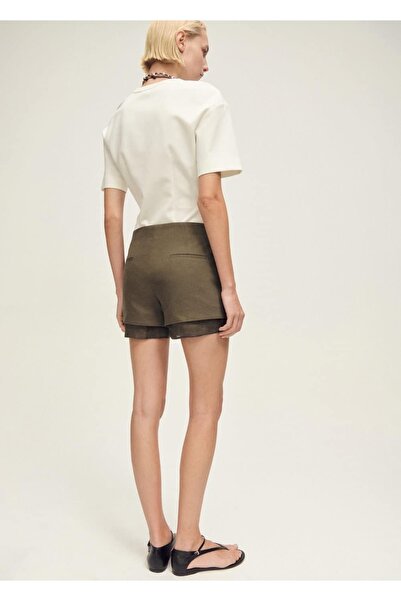 MANGO Woman Dikişsiz pamuklu şort