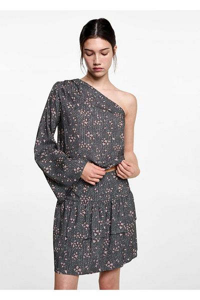 Mango Teen Bluză asimetrică cu model