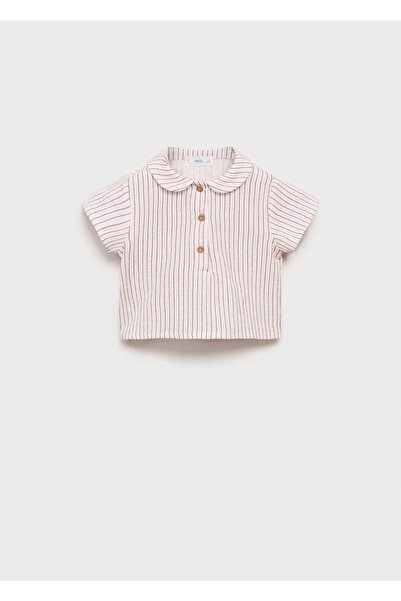MANGO Baby Çizgili pamuklu gömlek