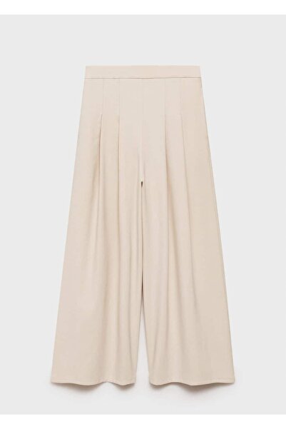 MANGO Woman Wideleg Pileli Pantolon