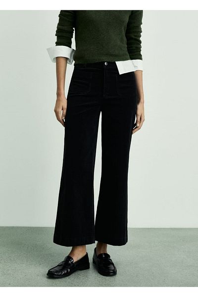 MANGO Woman Catherin Culotte Corduroy Trousers