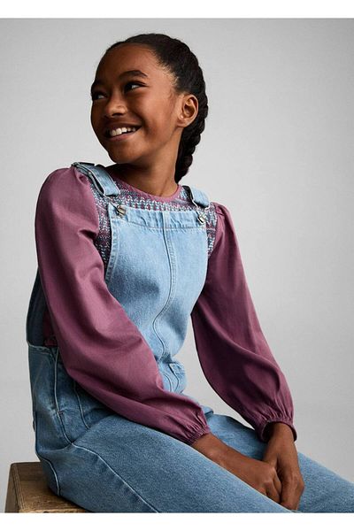 MANGO Kids Long Denim Overalls