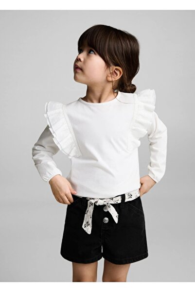 MANGO Baby Kemerli denim şort