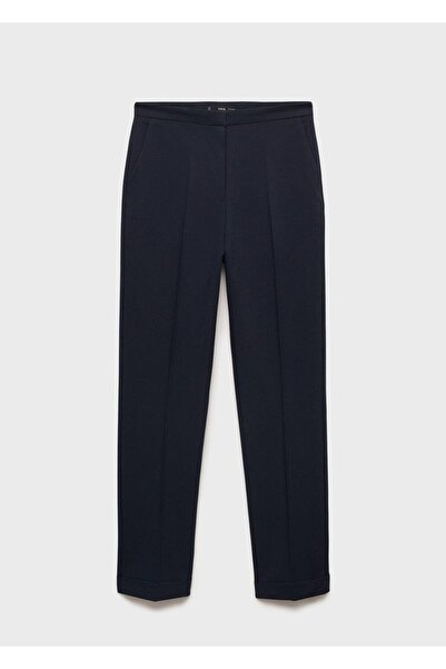 MANGO Woman Düz kesim kumaş pantolon