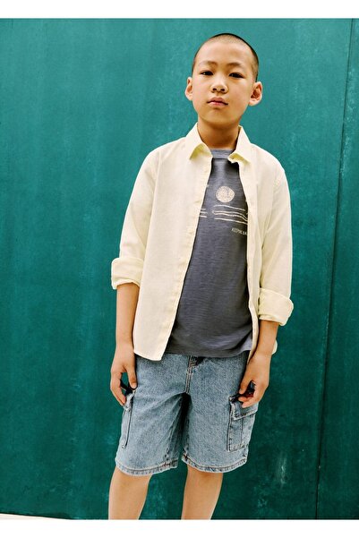 MANGO Kids Μπλουζάκι με στάμπα με παλάμη