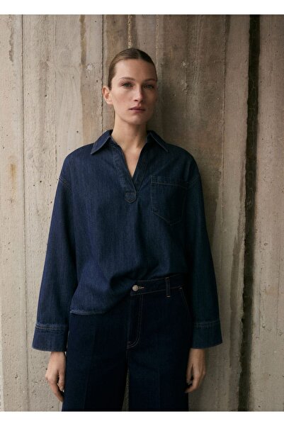 MANGO Woman Pamuklu denim gömlek