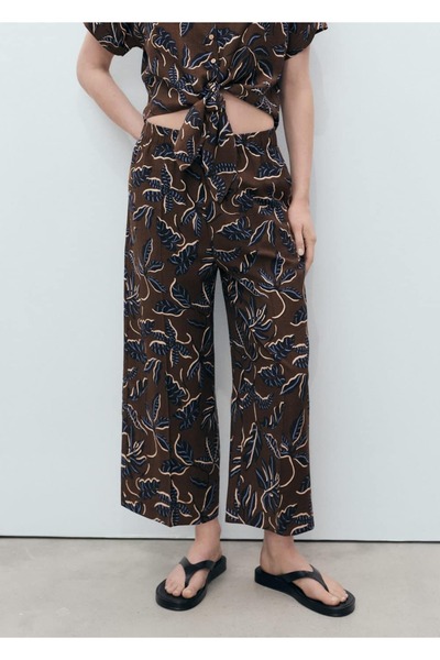 MANGO Woman Oversize Desenli Pantolon