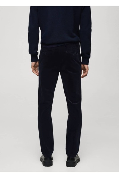 MANGO Man Dar kesim fitilli kadife pantolon