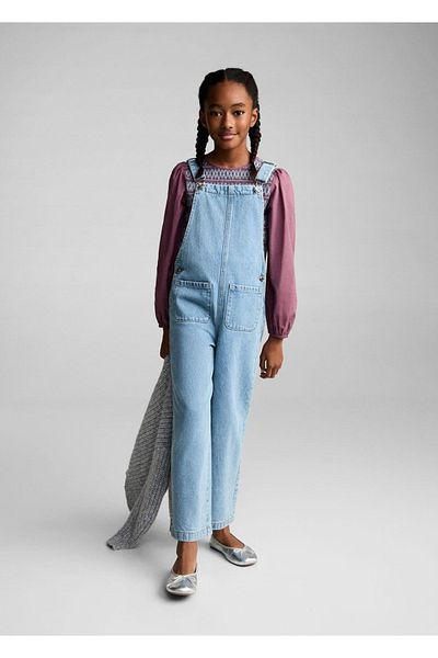 MANGO Kids Long Denim Overalls