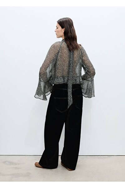 MANGO Woman Çiçek desenli volanlı bluz