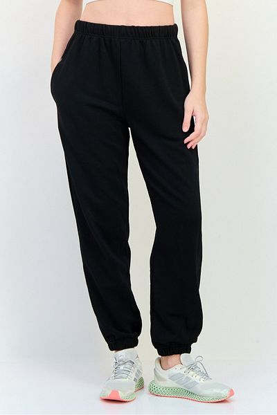 NIA Women Regular Fit Plain Sweatpants, Black