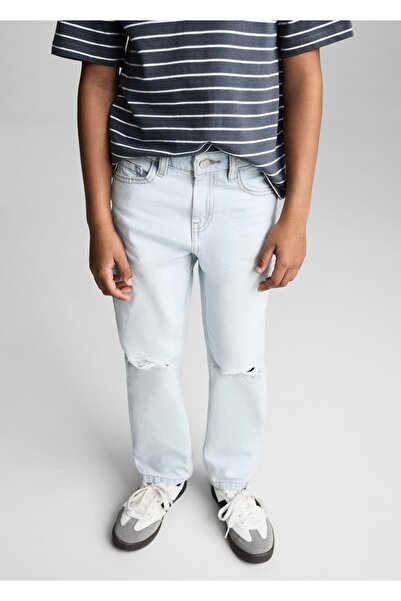 MANGO Kids Dekoratif yırtık detaylı jean pantolon