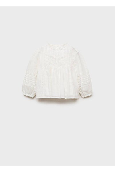 MANGO Baby Κεντημένη βαμβακερή μπλούζα