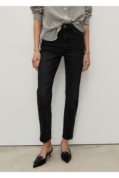 MANGO Woman Newmom Confort High Waisted Jean Trousers