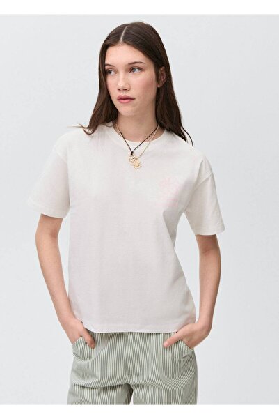 Mango Teen Tricou din bumbac cu model barca