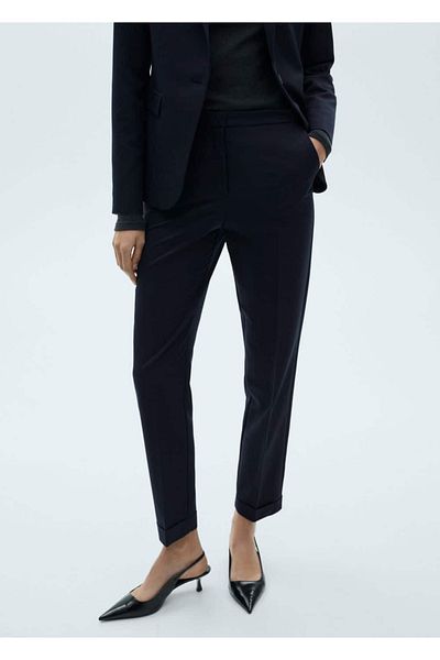 MANGO Woman Straight cut fabric pants