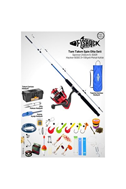 AtikCamp Tam Takım Spin Olta Seti - 240cm Kamış 5-30GR / 6000'lik 3+1BB Makine - XL - At-Çek Olta Takımı