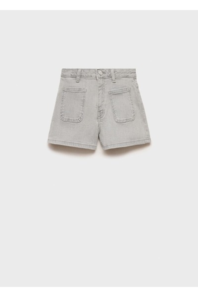 MANGO Kids Düz kesim denim şort